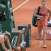 'Not 100%': Aryna Sabalenka leaves the court after her defeat to Mirra Andreeva at the French Open (Bertrand GUAY)/AFP