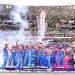 The confetti comes down on the triumphant India players, India vs South Africa, T20 World Cup final, Bridgetown, Barbados, June 29, 2024