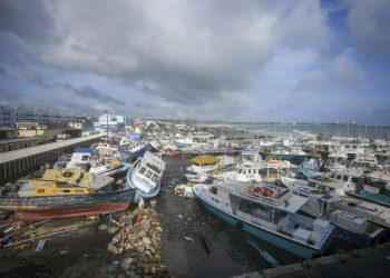 Fishing vessels lie damaged after Hurricane Beryl passed through the Bridgetown Fisheries in Barbados, Monday, July 1, 2024. (AP Photo/Ricardo Mazalan)ASSOCIATED PRESS