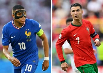 Kylian Mbappe and Cristiano Ronaldo will lead France and Portugal into their Euro 2024 quarter-final clash in Hamburg on Friday (Ozan KOSE)/AFP