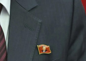 1 of 2 | This photo provided Monday, July 1, 2024, by the North Korean government shows that a senior official wears lapel pins with the image of Kim Jong Un during a ruling party’s meeting in Pyongyang Sunday, June 30, 2024. Independent journalists were not given access to cover the event depicted in this image distributed by the North Korean government. The content of this image is as provided and cannot be independently verified. (Korean Central News Agency/Korea News Service via AP)