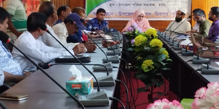 Upazila Parishad monthly meeting in Mirpur, Kushtia