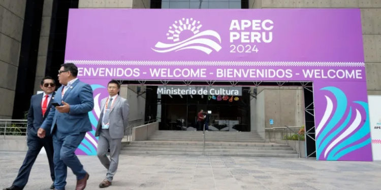 Themed: 'Empower. Include. Grow,' the 2024 APEC summit was to focus on trade and investment for inclusive growth (Cris BOURONCLE) (Cris BOURONCLE/AFP/AFP)