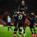 Liverpool's Hungarian midfielder Dominik Szoboszlai (C) celebrates with teammates after scoring his team first goal during the English Premier League football match between Southampton and Liverpool at St Mary's Stadium in Southampton, southern England on November 24, 2024. (Photo by JUSTIN TALLIS / AFP)