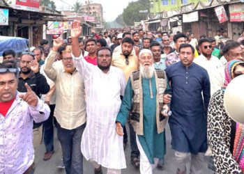 Tarek Rahman’s 31-point state structure repair leaflet distribution and assembly in Mirpur, Kushtia