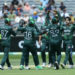 Pakistan players celebrate an Australia wicket at Perth Stadium (David Woodley/AFP)