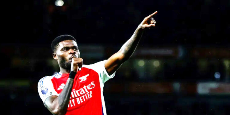 Thomas Partey was on target in Arsenal's 3-0 win over Nottingham Forest (BENJAMIN CREMEL) (BENJAMIN CREMEL/AFP/AFP)