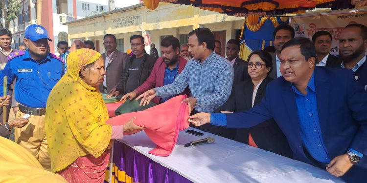 Blankets distributed among cold-stricken people in Lalmonirhat