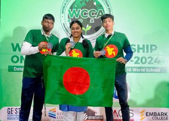Three students from Lalmonirhat secured second place in Climate Action Championship in Nepal
