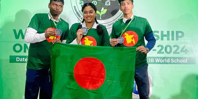 Three students from Lalmonirhat secured second place in Climate Action Championship in Nepal