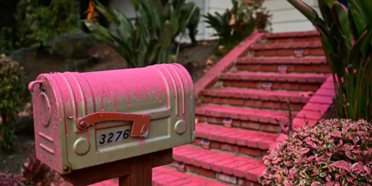 What is the pink stuff coating fire-ravaged Los Angeles?