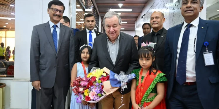 Guterres arrives in Dhaka