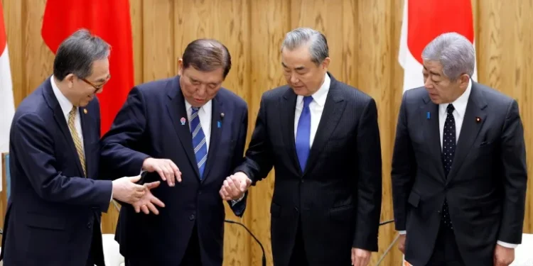 Prime Minister Shigeru Ishiba stressed the importance of 'pragmatic diplomacy' (Franck ROBICHON) (Franck ROBICHON/POOL/AFP)