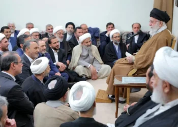 Iran's supreme leader Ayatollah Ali Khamenei addresses government officials in Tehran on April 15, 2025  (KHAMENEI.IR/AFP)