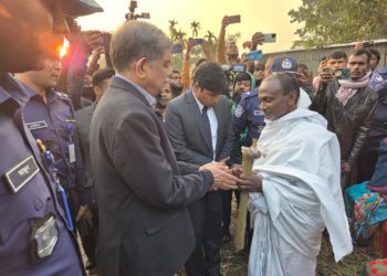 Education adviser visits Dipu Chandra Das’s family