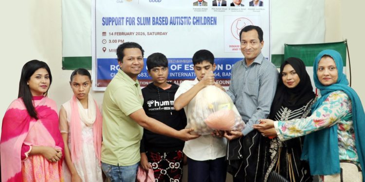 Rotary Club of Eskaton Dhaka extends support for slum-based autistic children